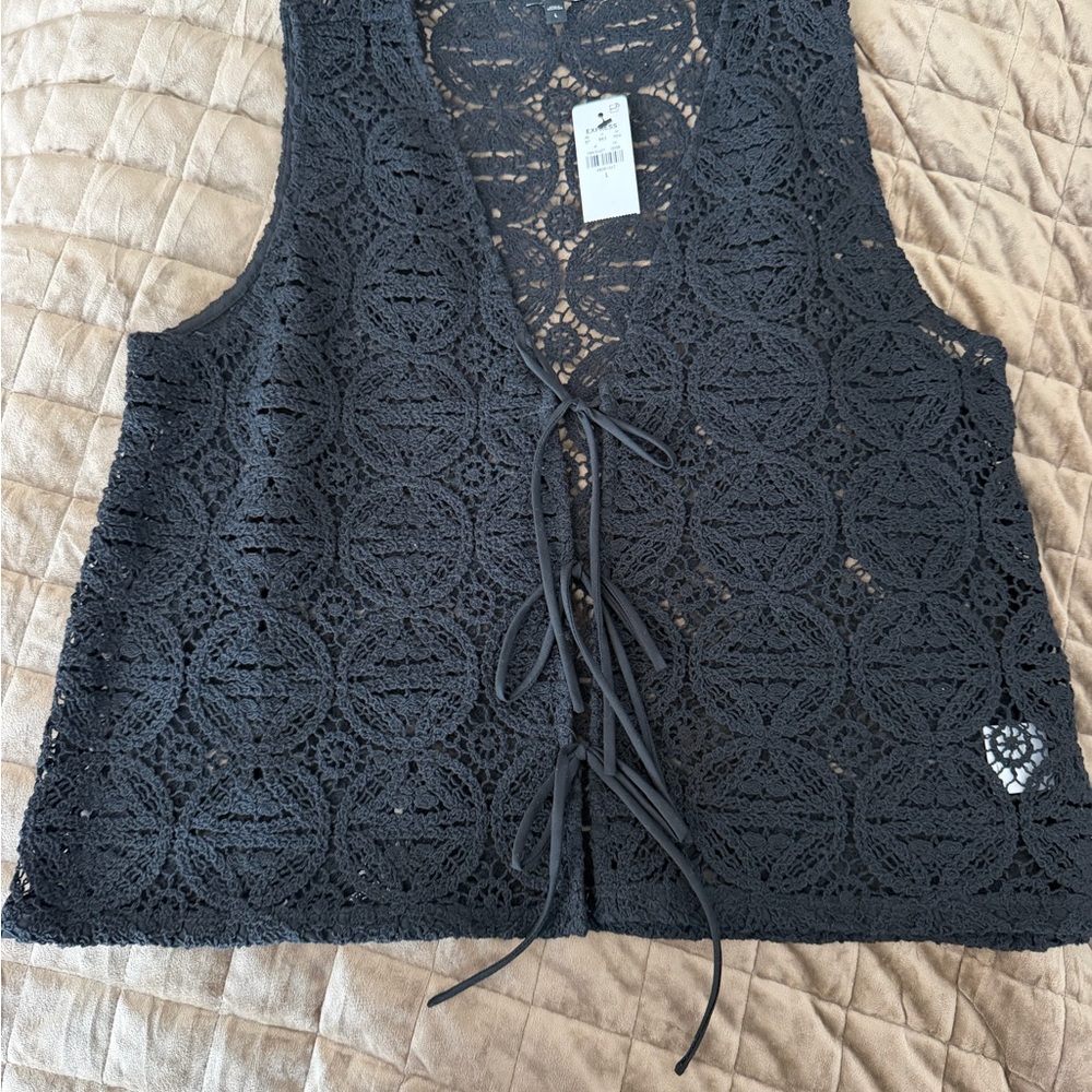 Express Black Crochet Women's vest